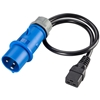 C19 to IEC309 16A/1P plug adaptor, 50 cm
